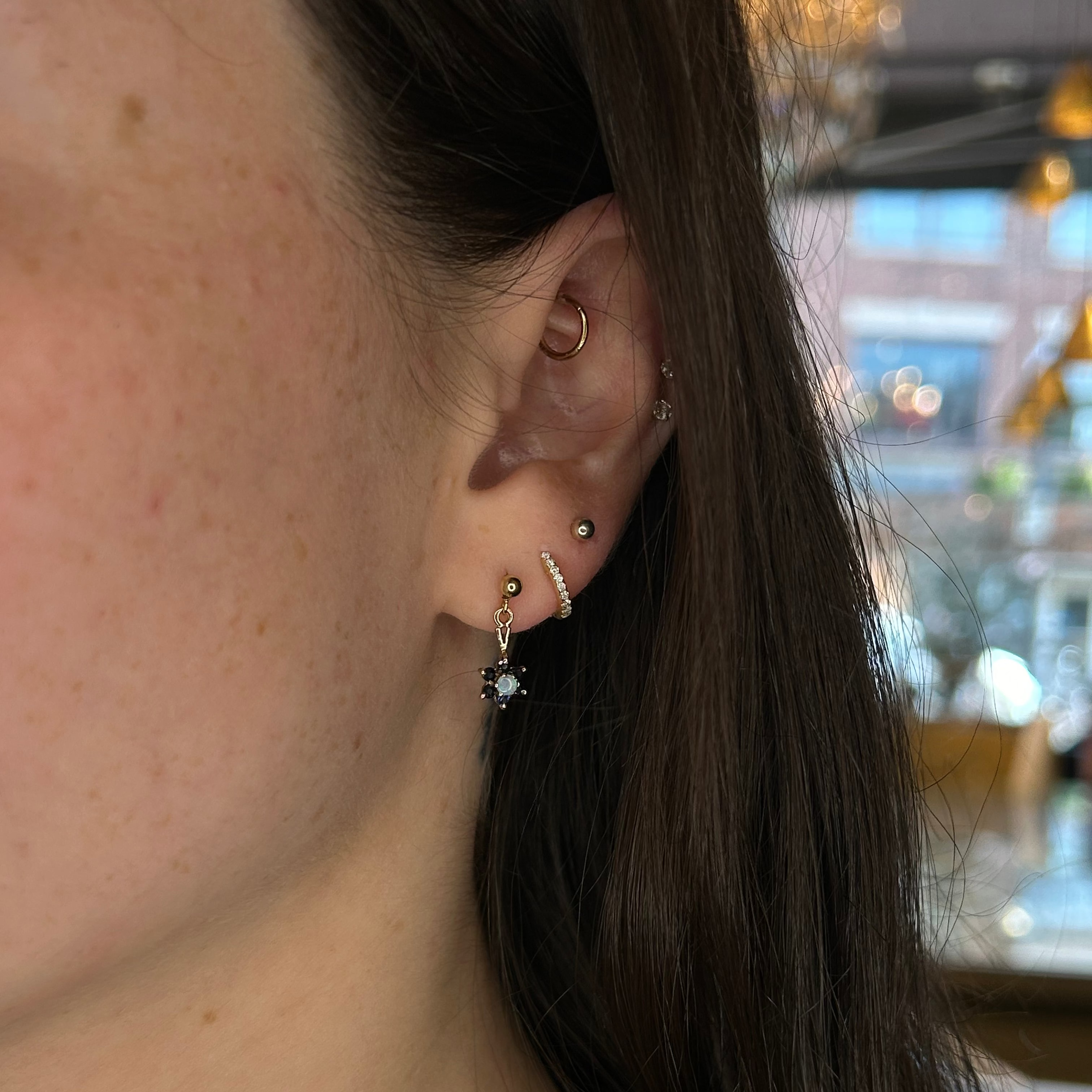 Vintage Sapphire and Opal Earrings