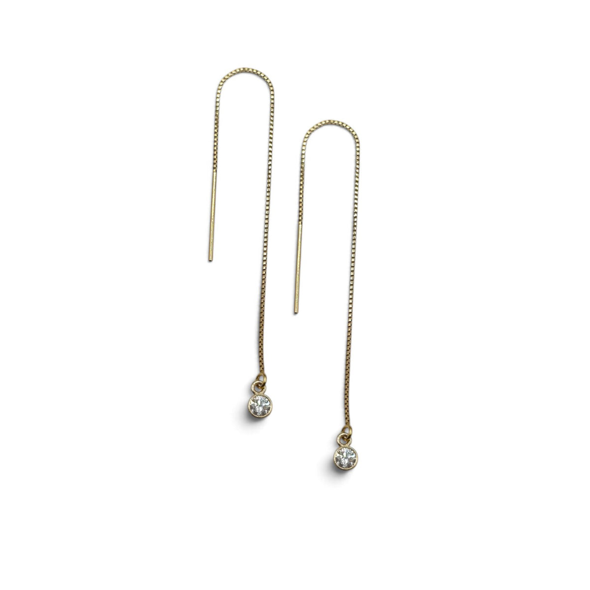 14k Diamond Threader Earrings