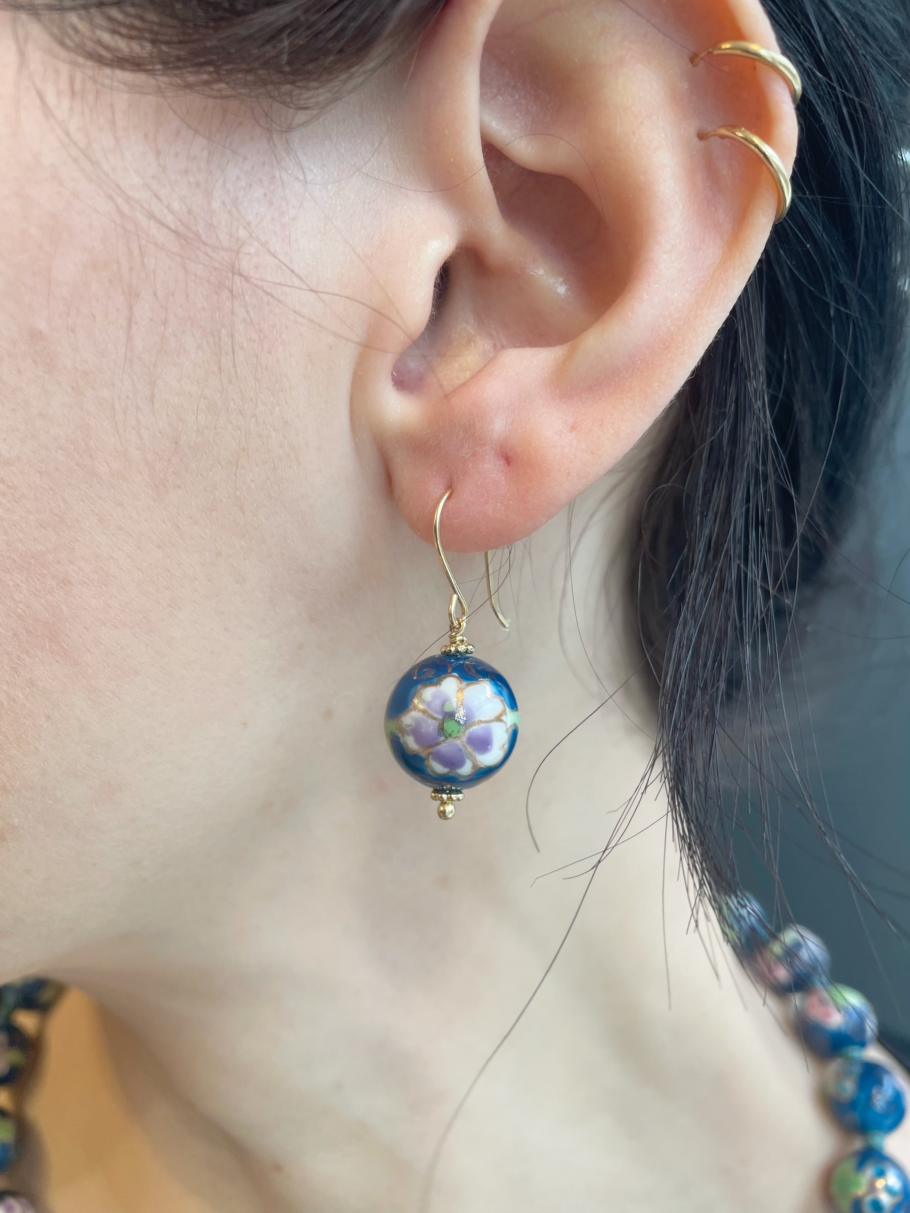 Vintage Chinese Cloisonne Earrings