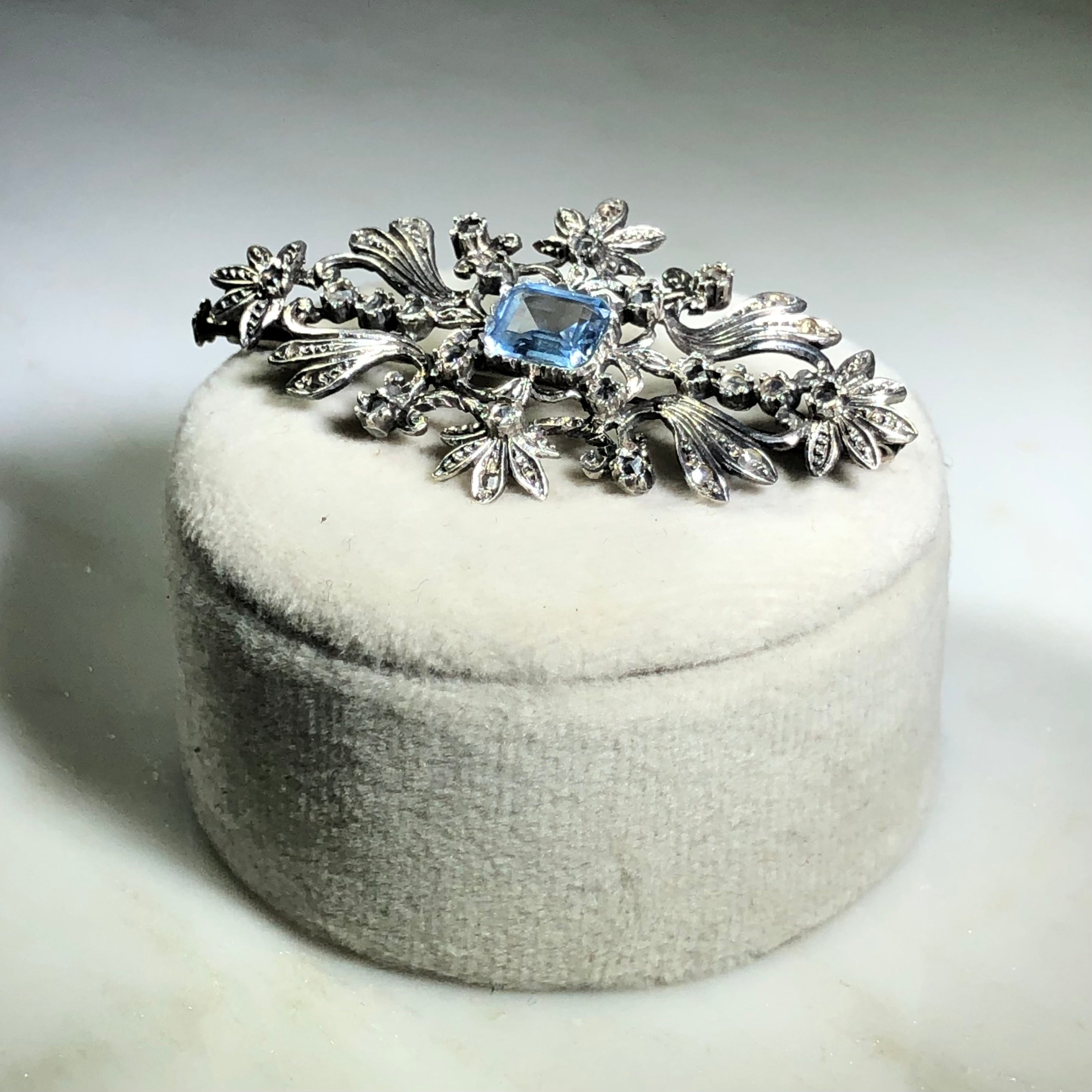 Vintage Blue Topaz Brooch