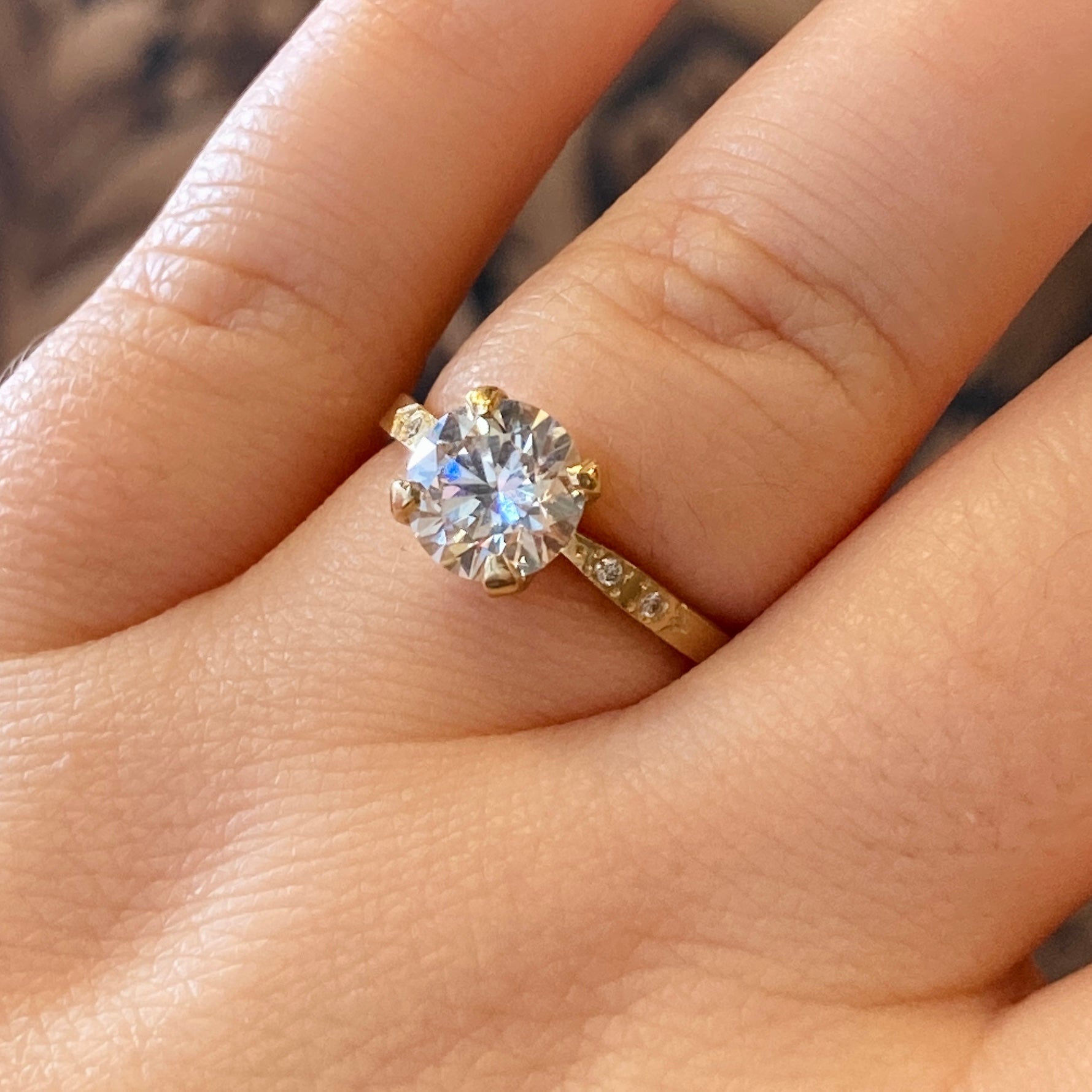 The Celestial Solitaire Engagement Ring w. 2ct Lab Diamond