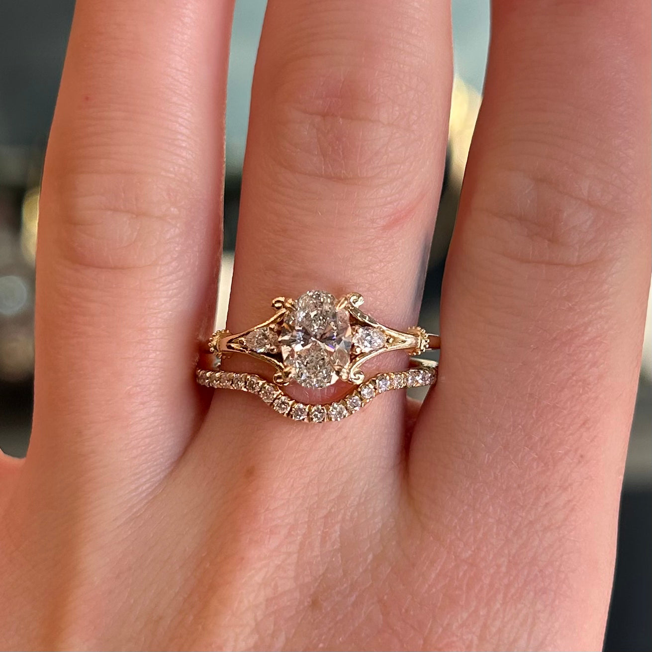 Split Shank Trio Engagement Ring