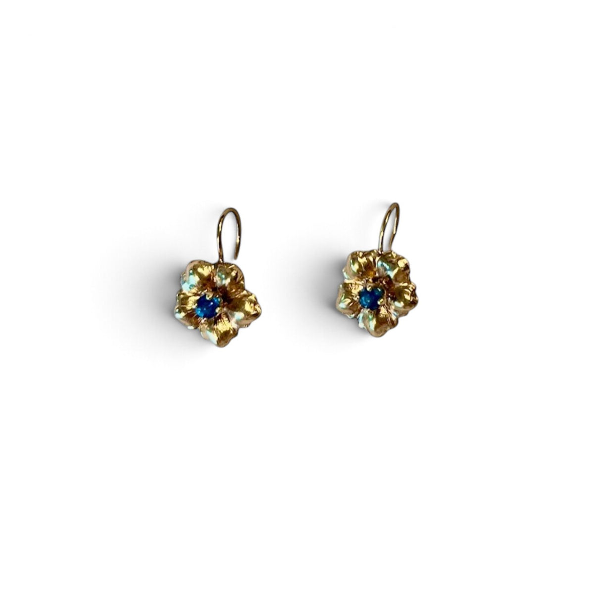 Antique Sapphire Flower Earrings
