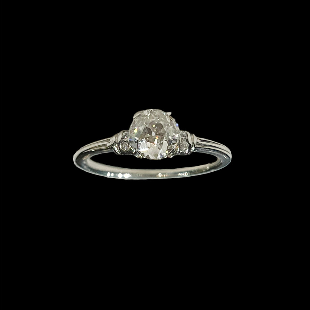 Antique Art Deco Diamond Ring w Engraving