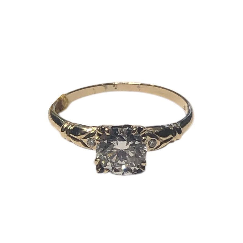 Antique Tulip Lab Diamond Ring
