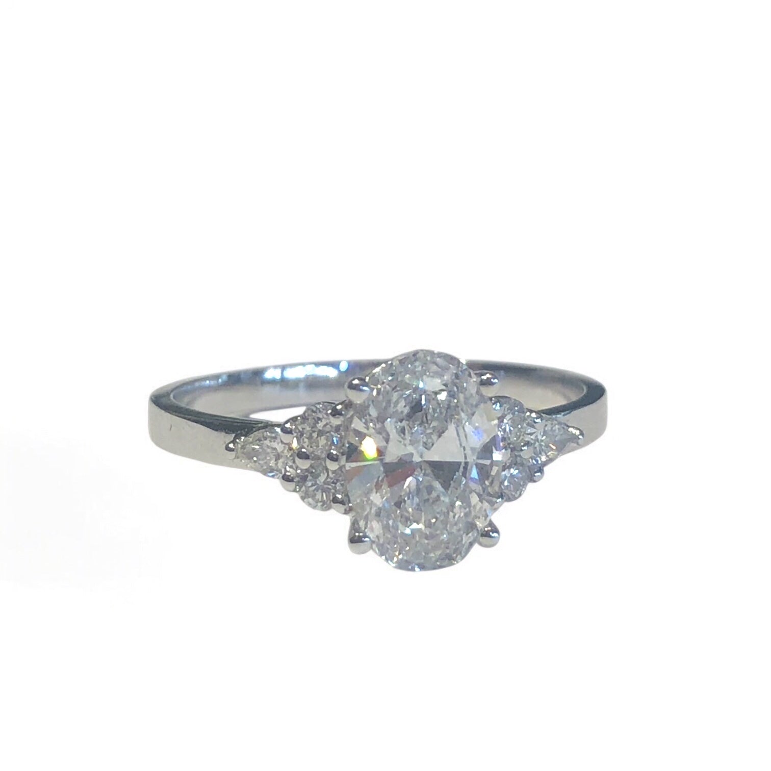 Lab Oval Flora Engagement Ring