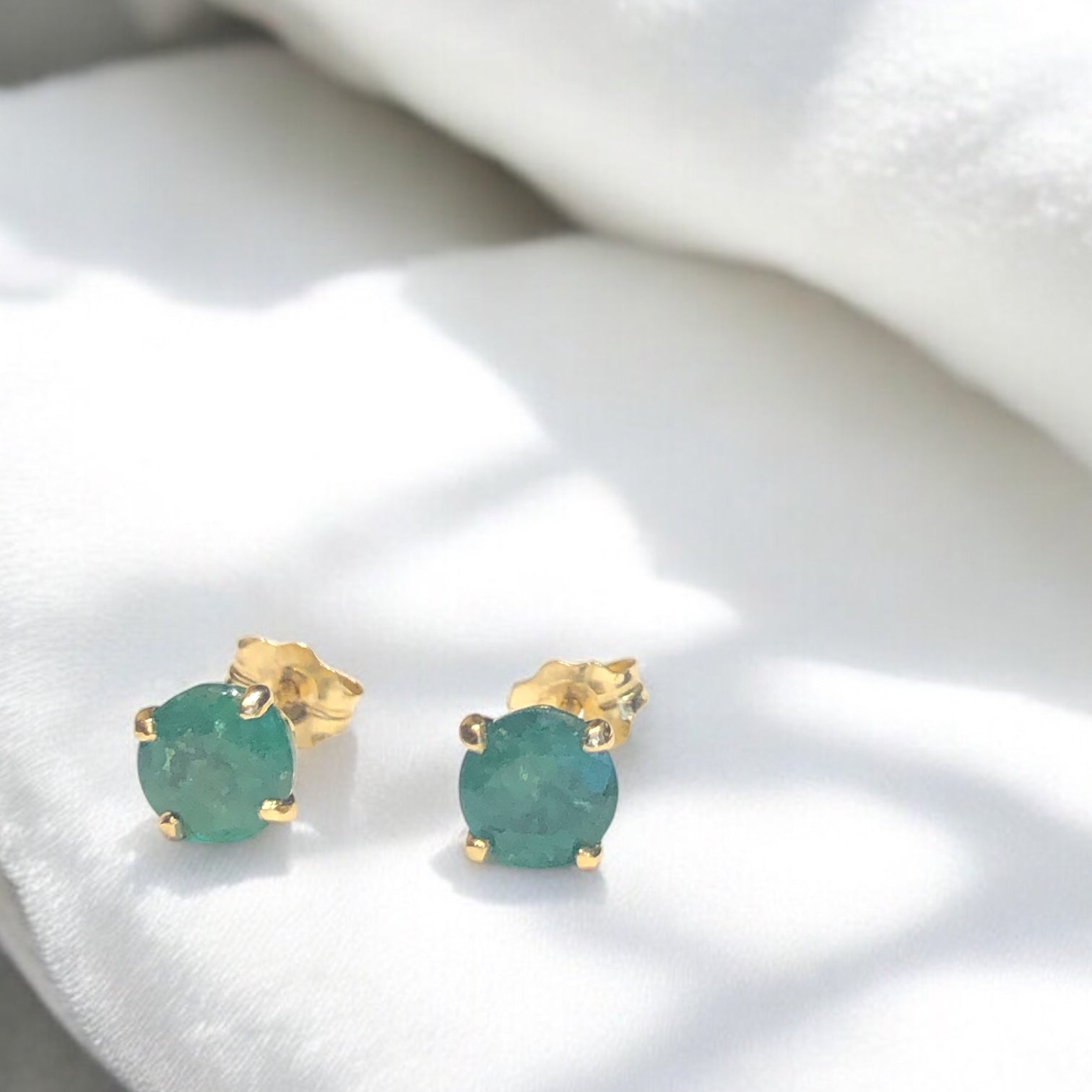 5mm Round Emerald Studs