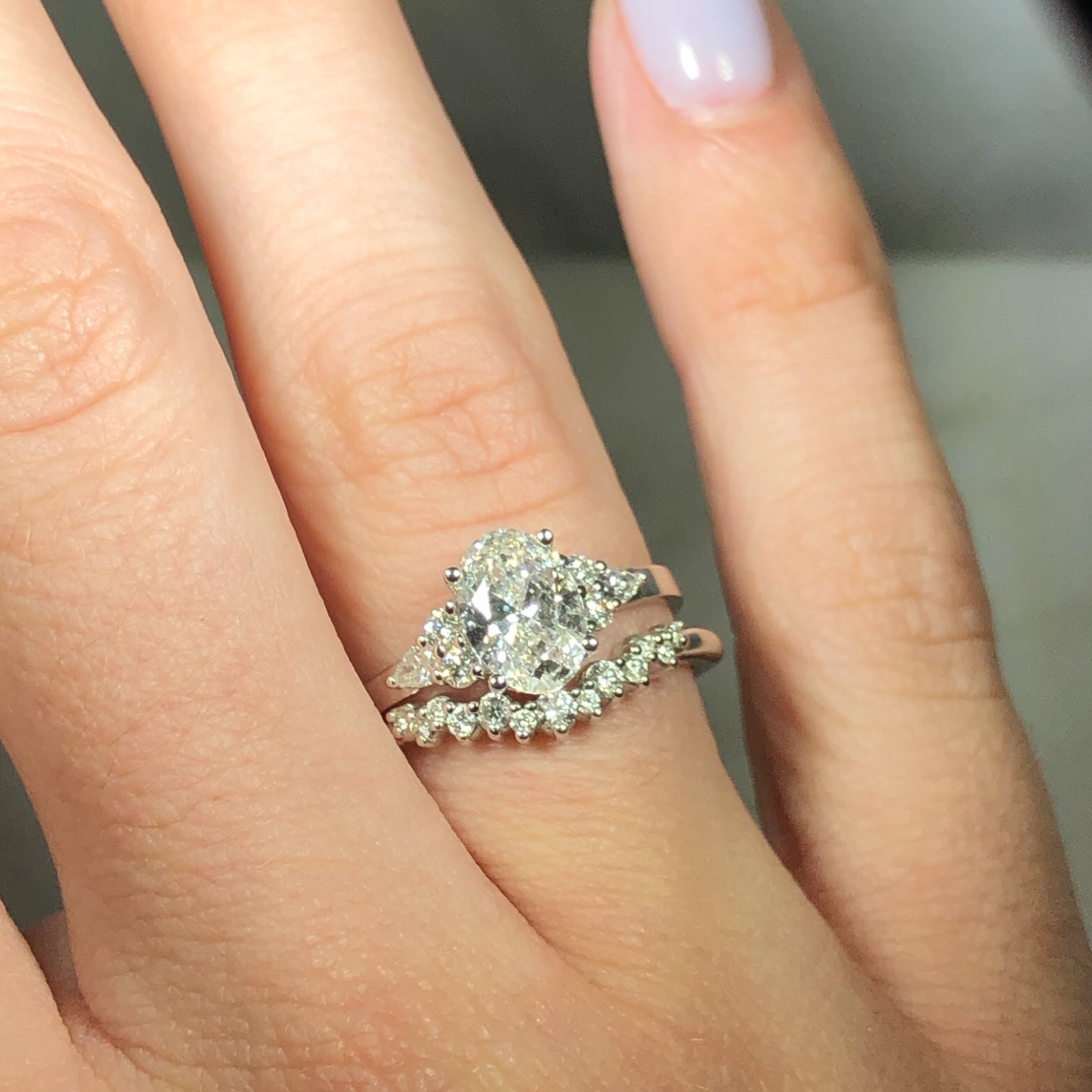 Lab Oval Flora Engagement Ring