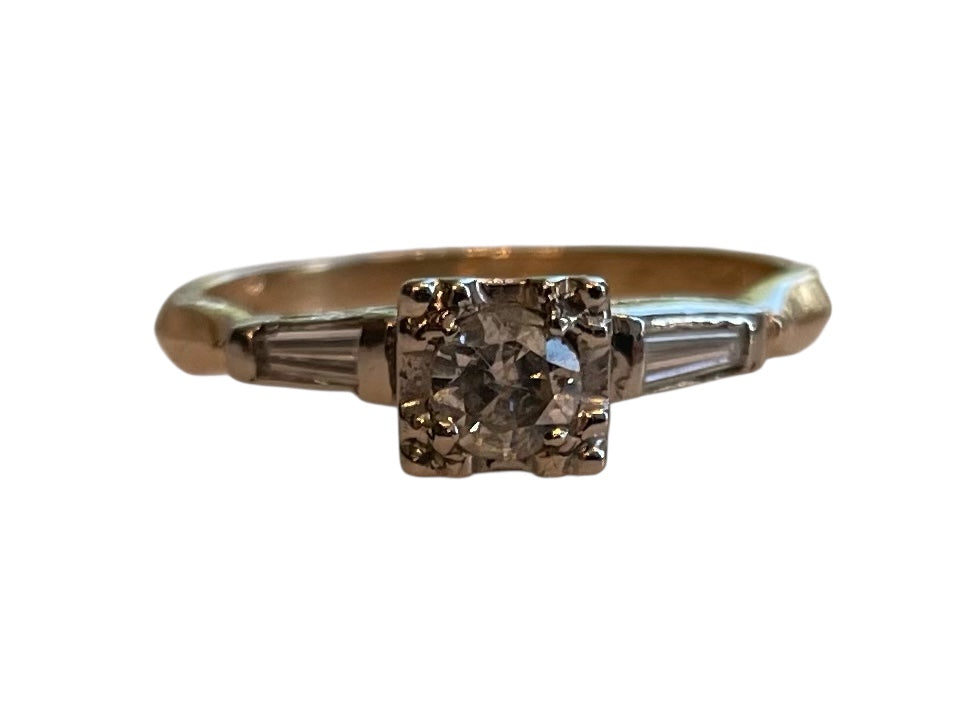Antique Art Deco Ring with Tapered Baguettes