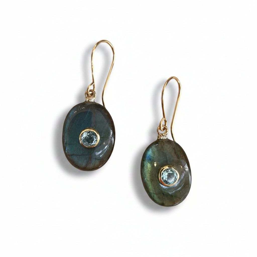 Labradorite and Topaz Earrings