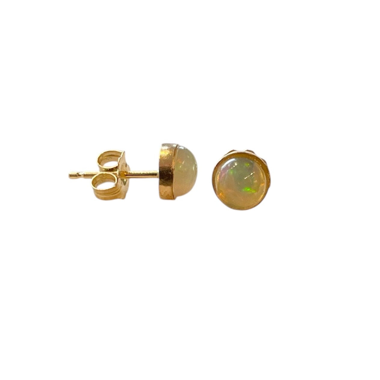 Opal Bezel Stud Earrings
