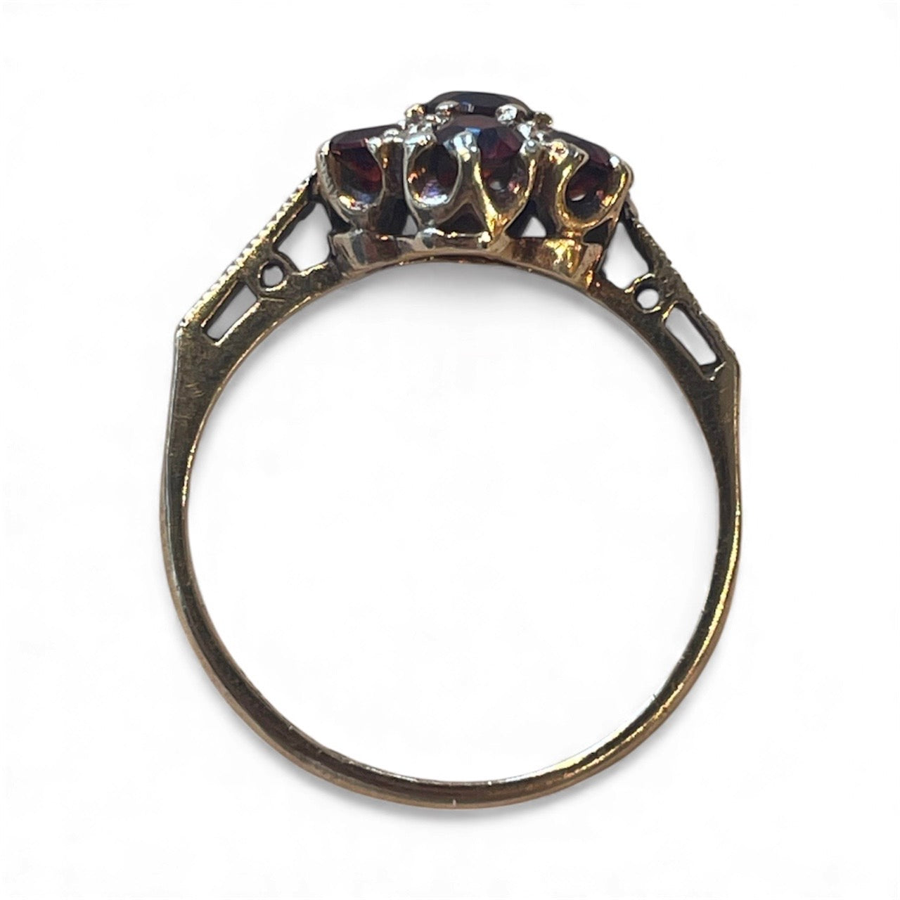 Rebekah Brooks Jewelry, Jewelry, Ring, Engagement Ring, Fashion Ring, Garnet Ring, Cluster ring, antique ring, antique gold ring, art deco ring, art deco cluster ring, garnet cluster ring, northampton, cambridge, jewelry near me