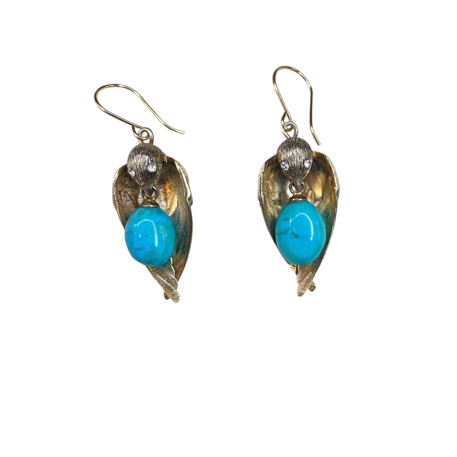 earrings, turquoise, crystal, gilt, silver, gold, feather, jewelry, vintage jewelry, bird, bird jewelry, turquoise jewelry, gilt jewelry, silver jewelry