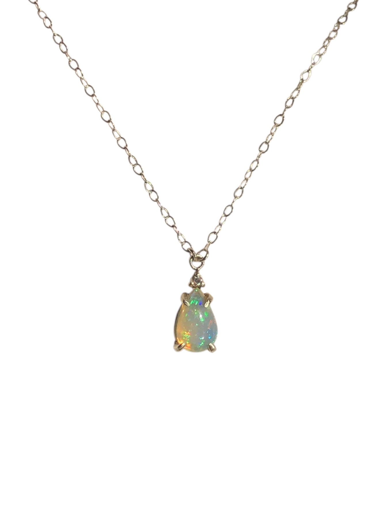 14k Opal and Diamond Necklace