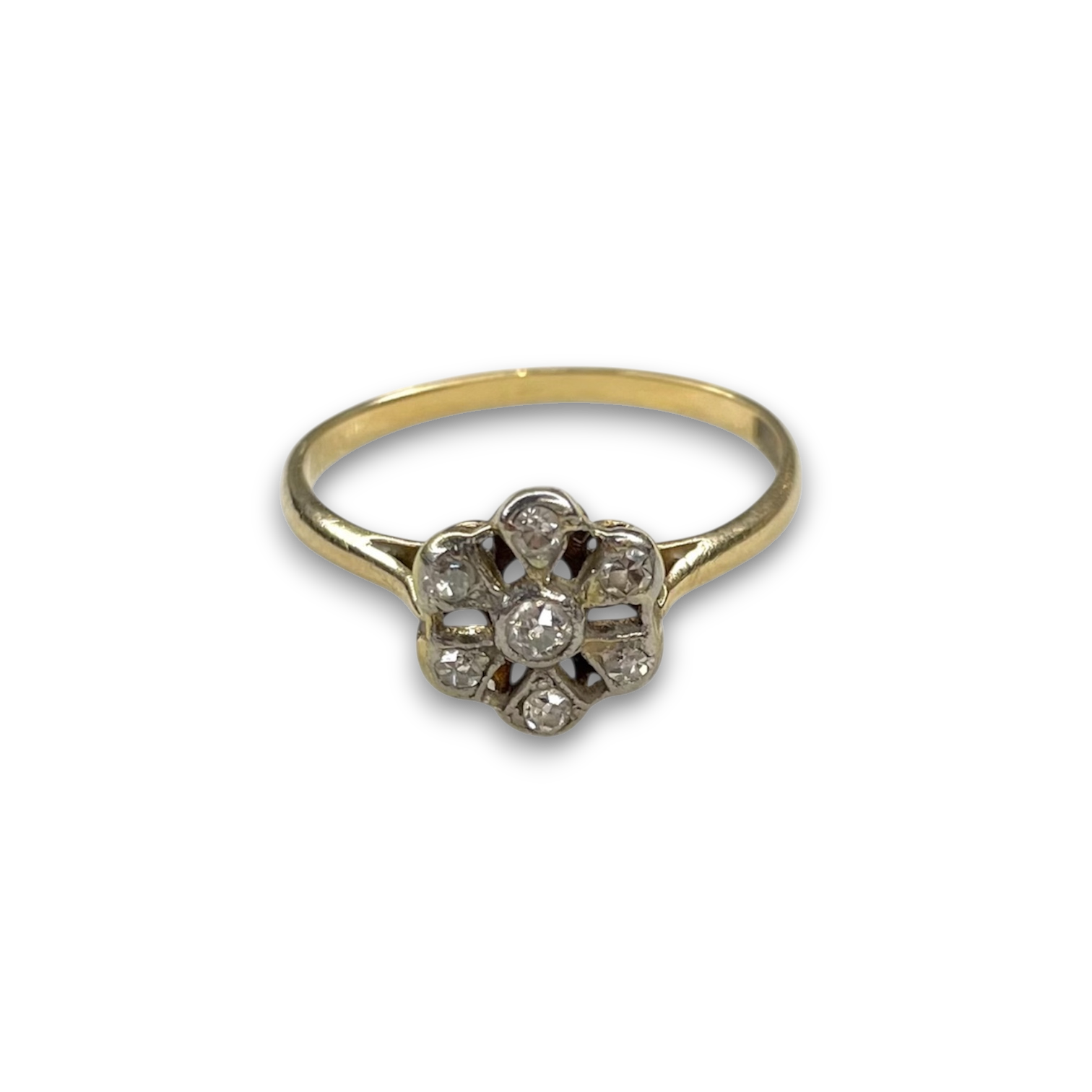 ring, antique ring, 14k gold, gold ring, 14k ring, antique cluster ring, cluster ring, flower ring, antique flower ring, rebekah brooks jewelry, jewelry,
