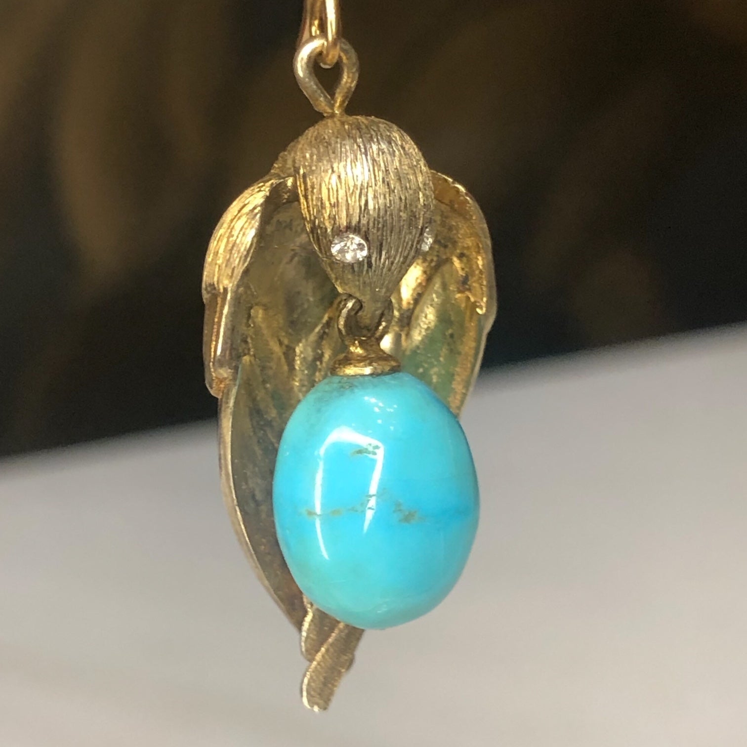 Vintage Gilt Turquoise Earrings