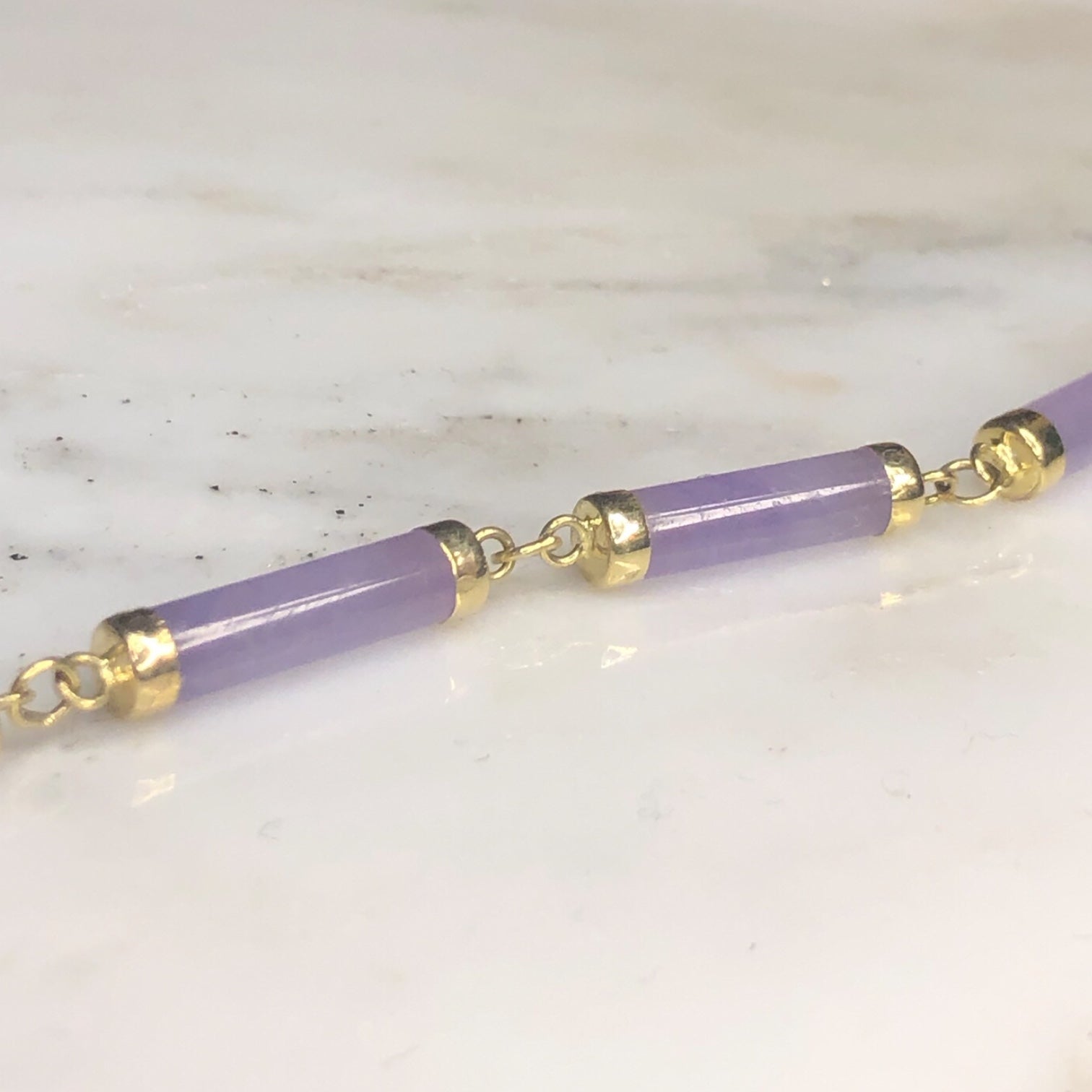 Vintage Lavender Jade Necklace