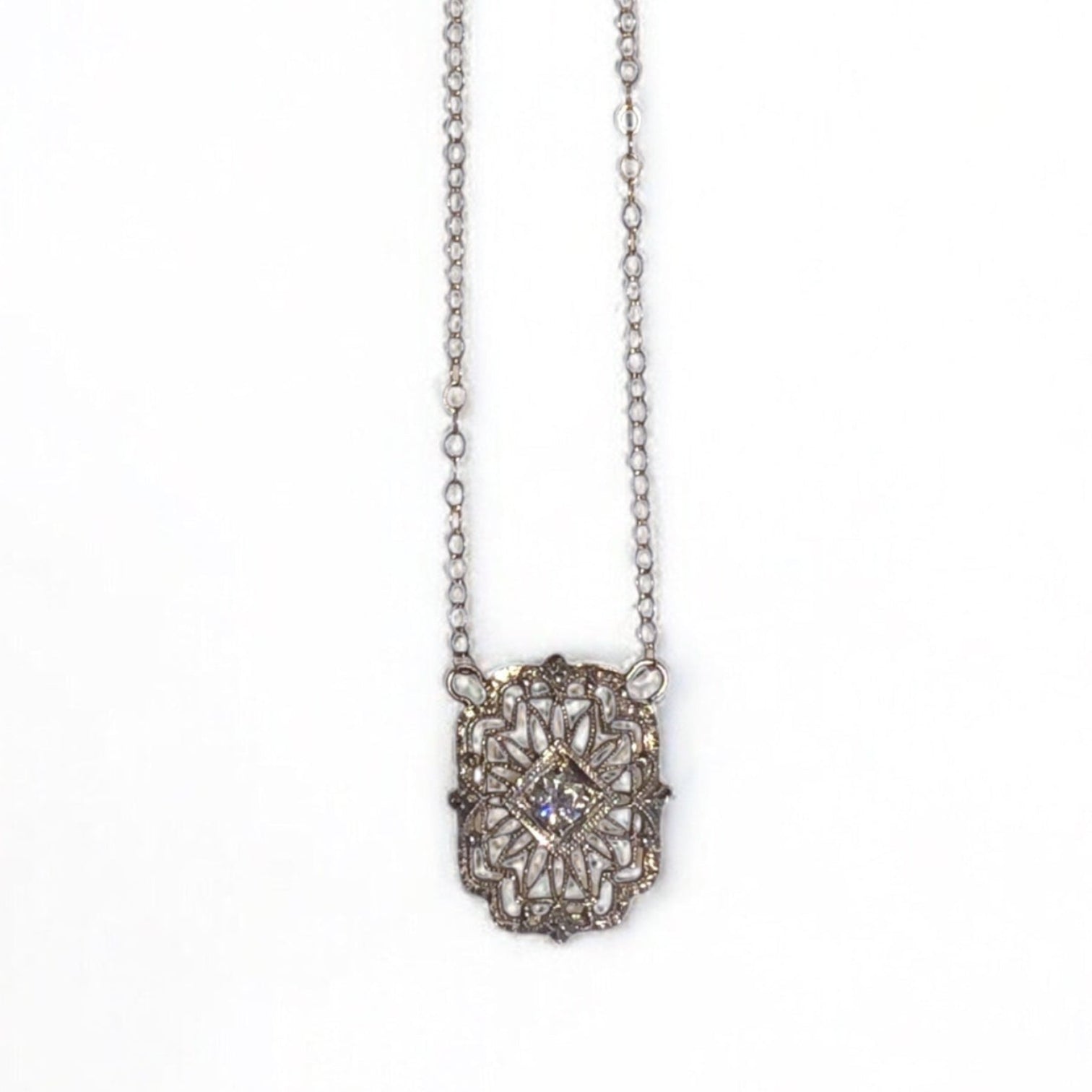 Art Deco White Gold and Diamond Necklace