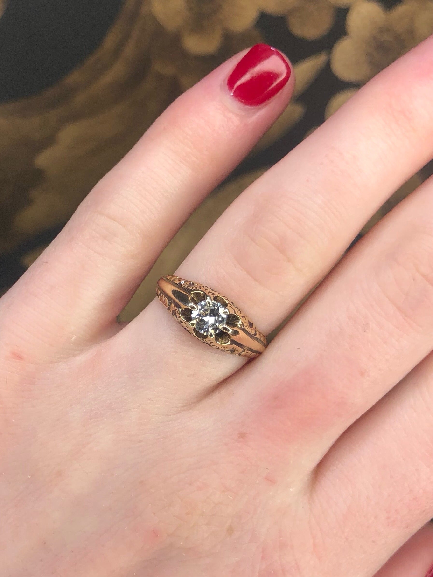 Antique Victorian Buttercup Engagement Ring