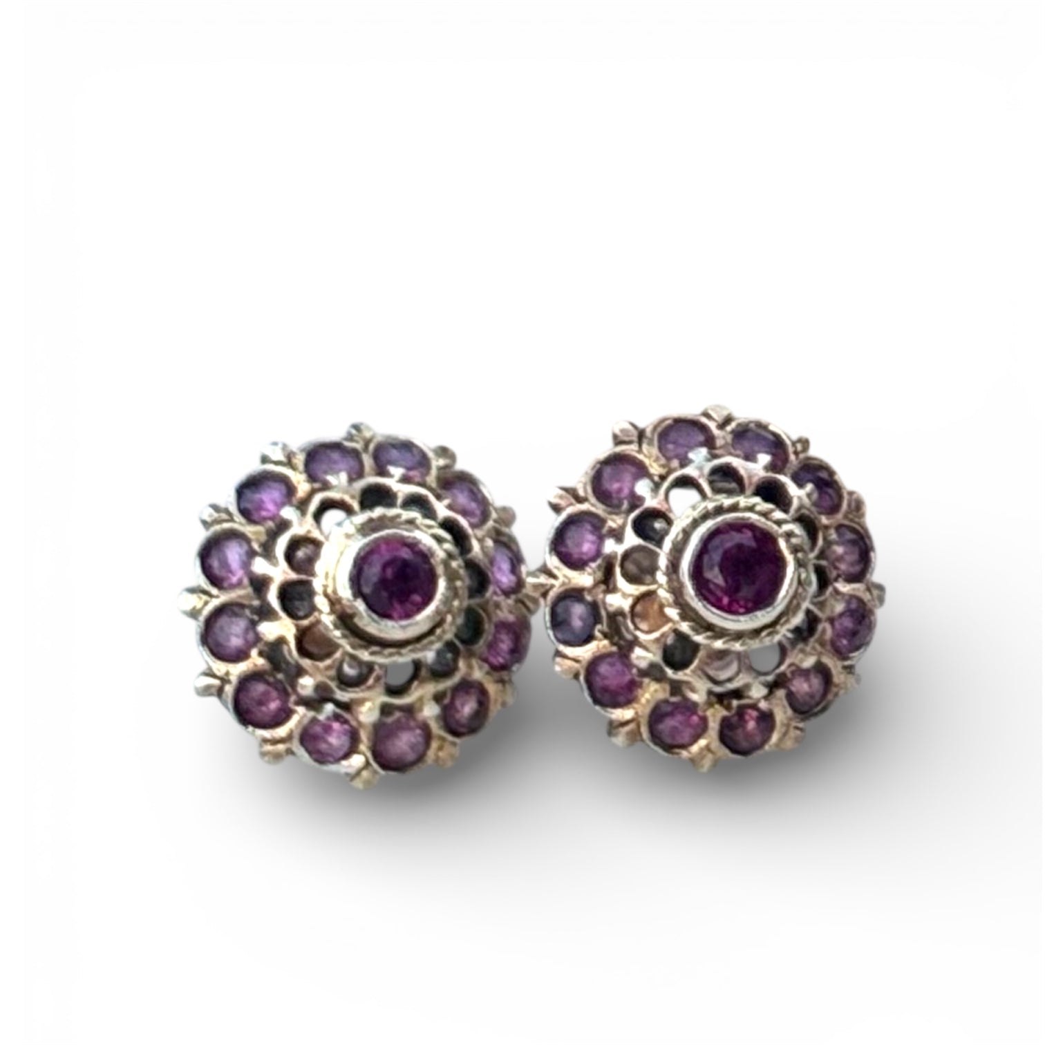 Antique Bohemian Garnet Studs