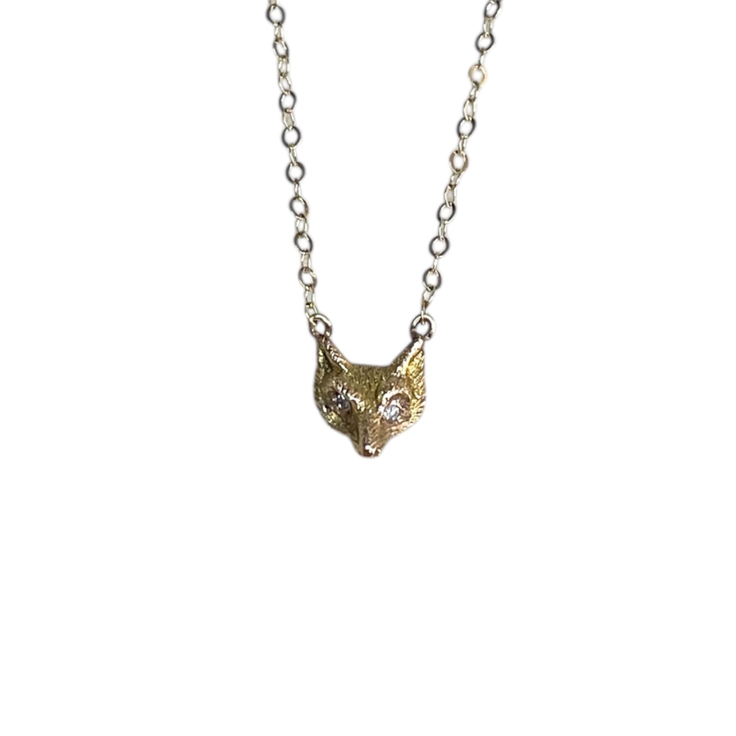 Rare Antique Fox with Diamonds in 14k Gold, 14k Gold Fox Pendant, 14k Necklace, Antique Necklaces, 14k Gold Necklace, Fox Necklace, Whimsical Jewelry, Nature Jewelry, Fox Jewelry, Fox Necklace