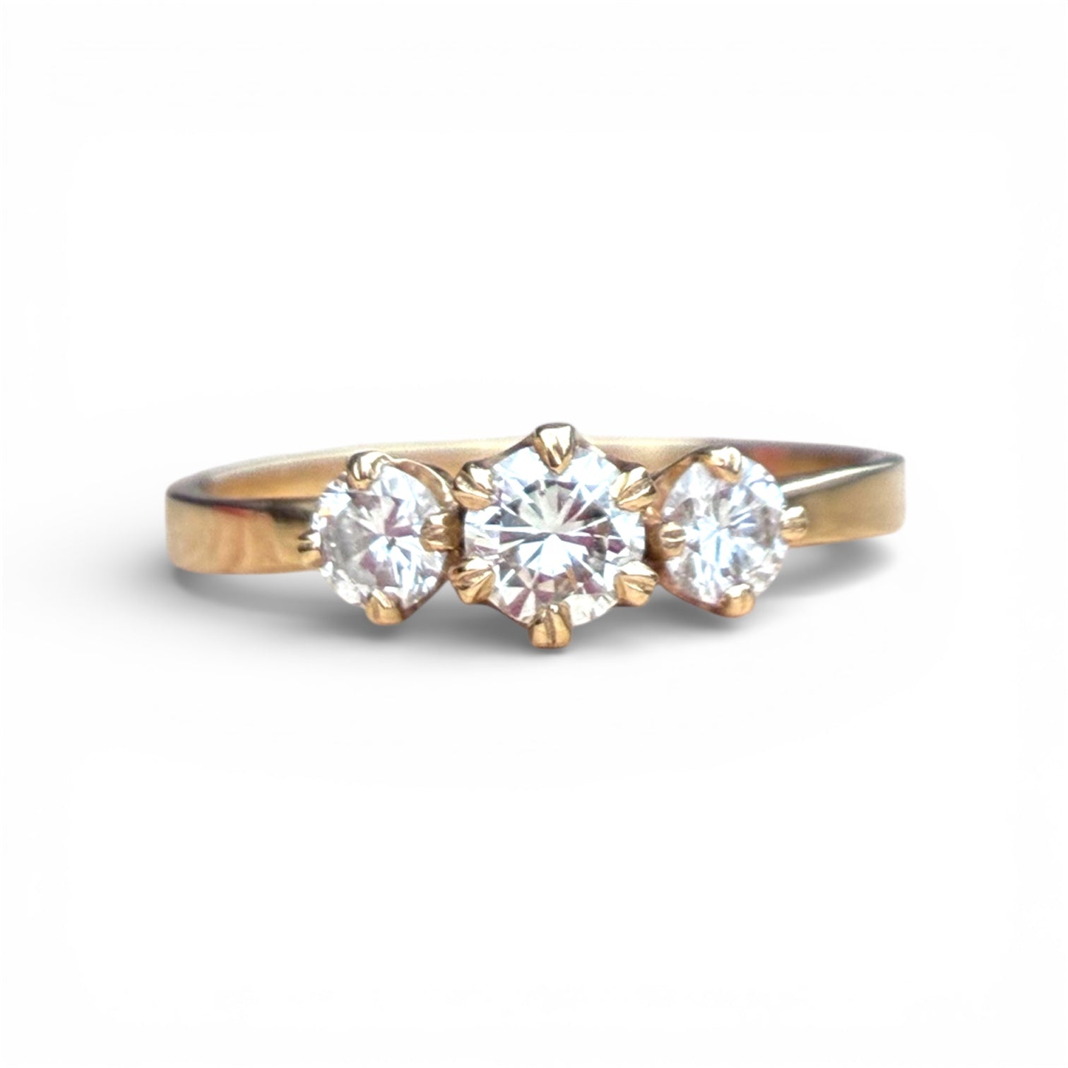 The Classic Trio Engagement Ring in Six Prong Setting