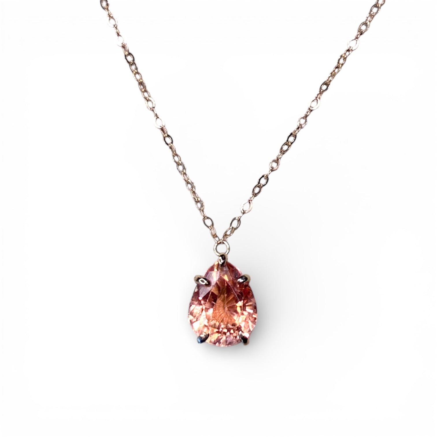 14k Peach Sapphire Necklace