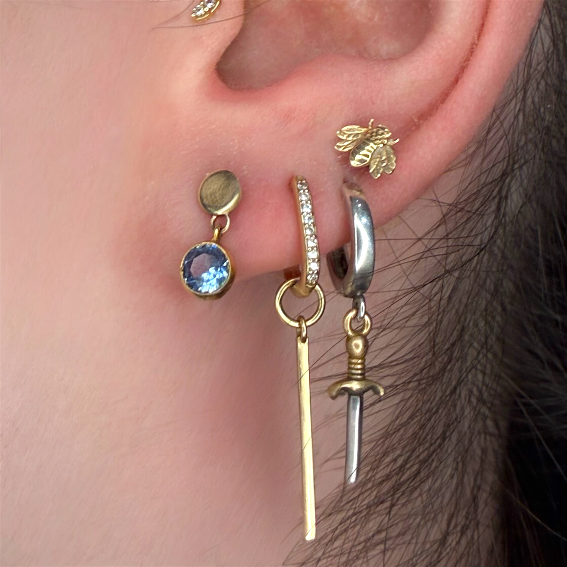 Gold Fill Disc and Gemstone Drops