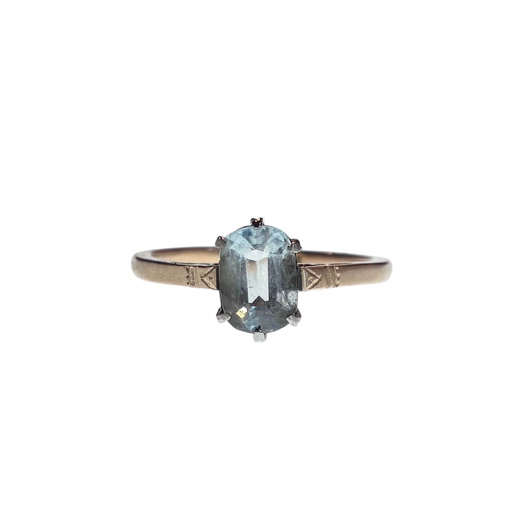 Art Deco Aquamarine Cushion Ring