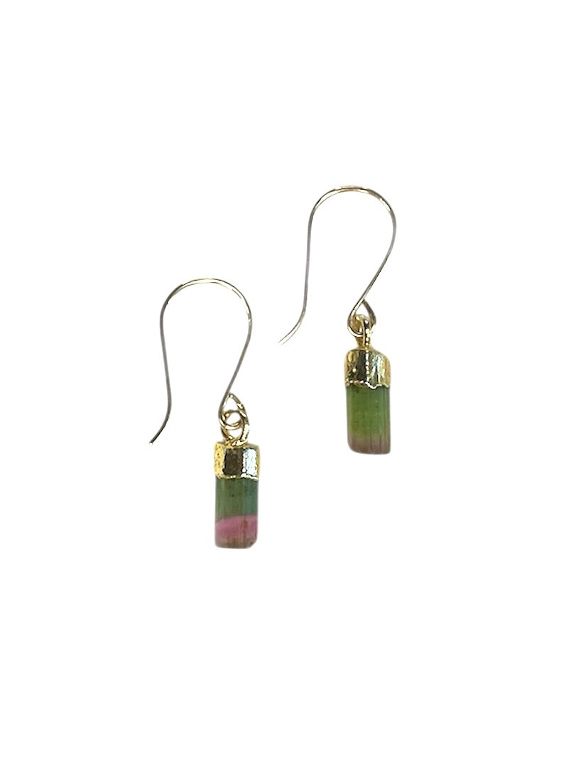 Watermelon Tourmaline Drop Earrings