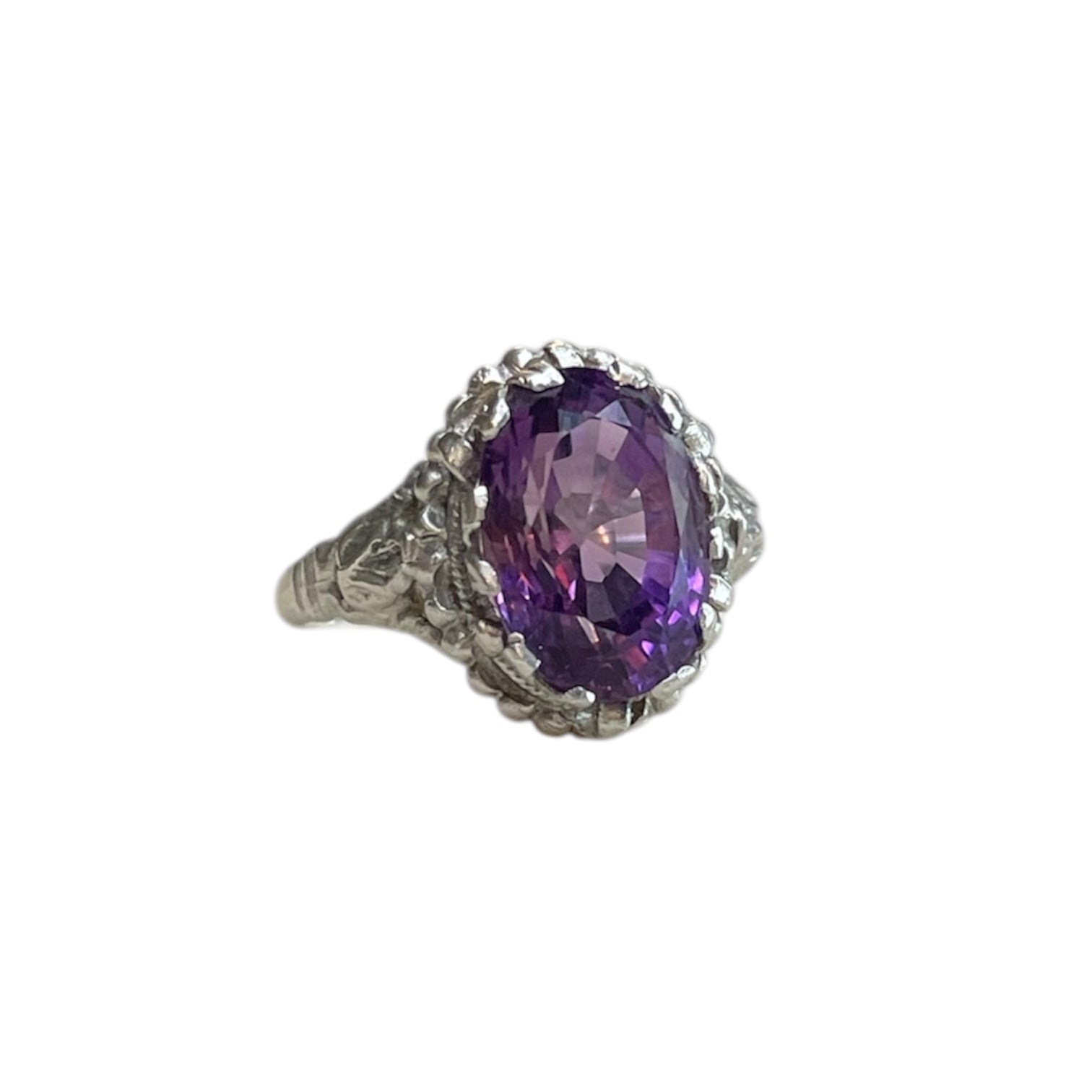 Vintage Sterling Silver Amethyst Ring