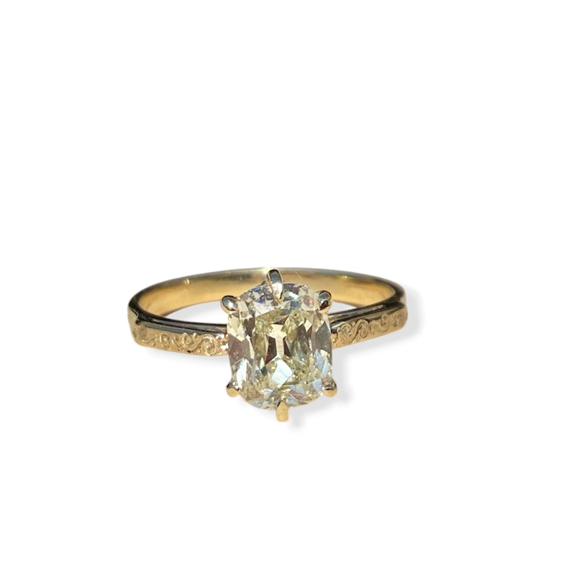 Six Prong Old Mine Diamond Ring