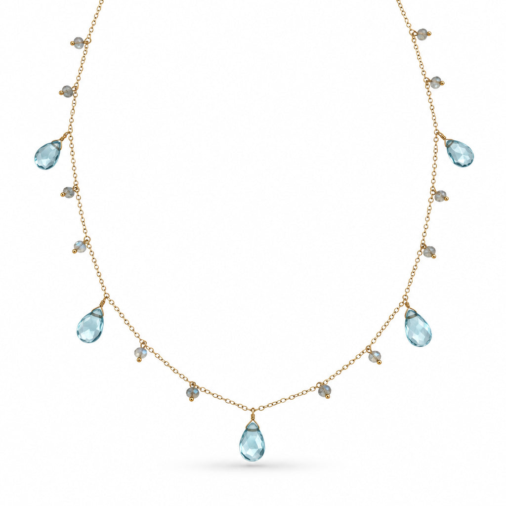 14k Briolette Drop Necklace
