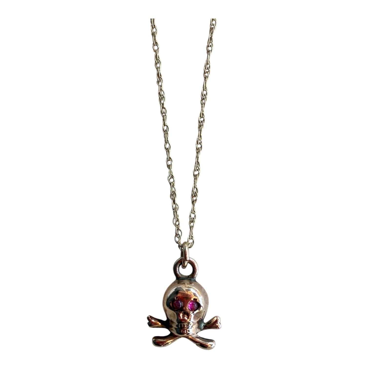Very Rare Victorian 14k Skull with Ruby Eyes