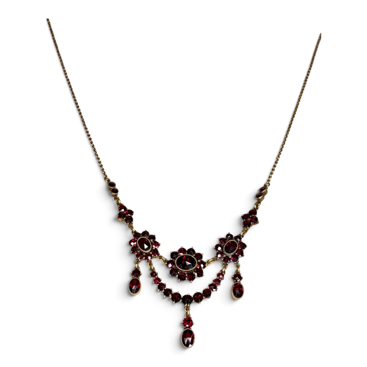Antique Art Deco Garnet Statement Necklace