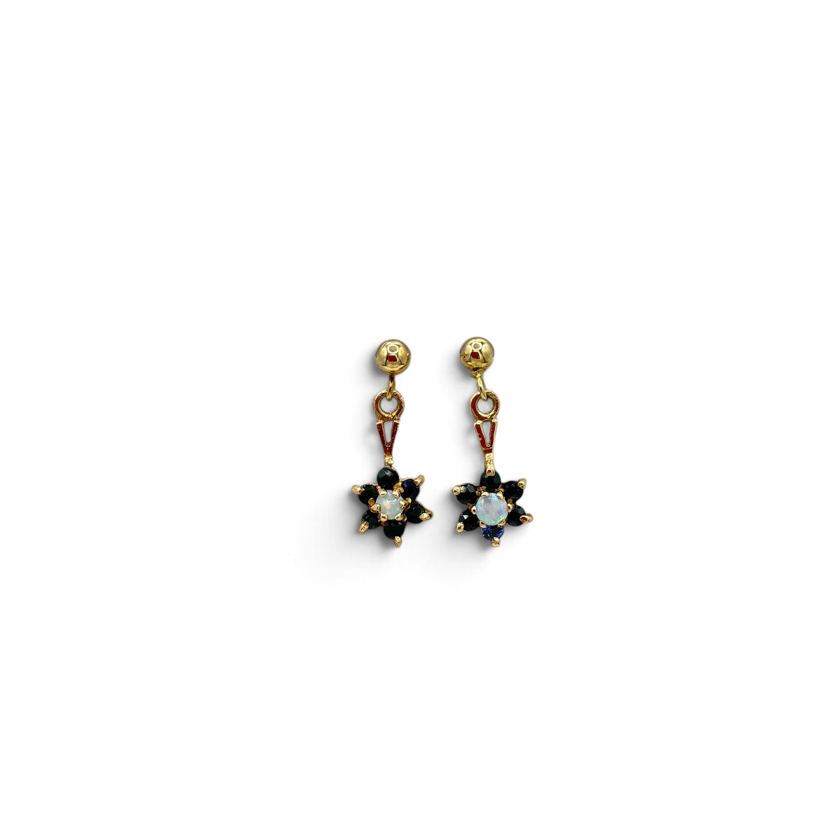 Vintage Sapphire and Opal Earrings