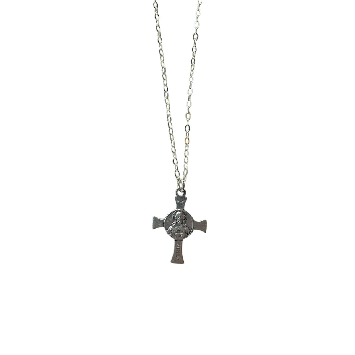 Antique Sterling Silver Cross Necklace