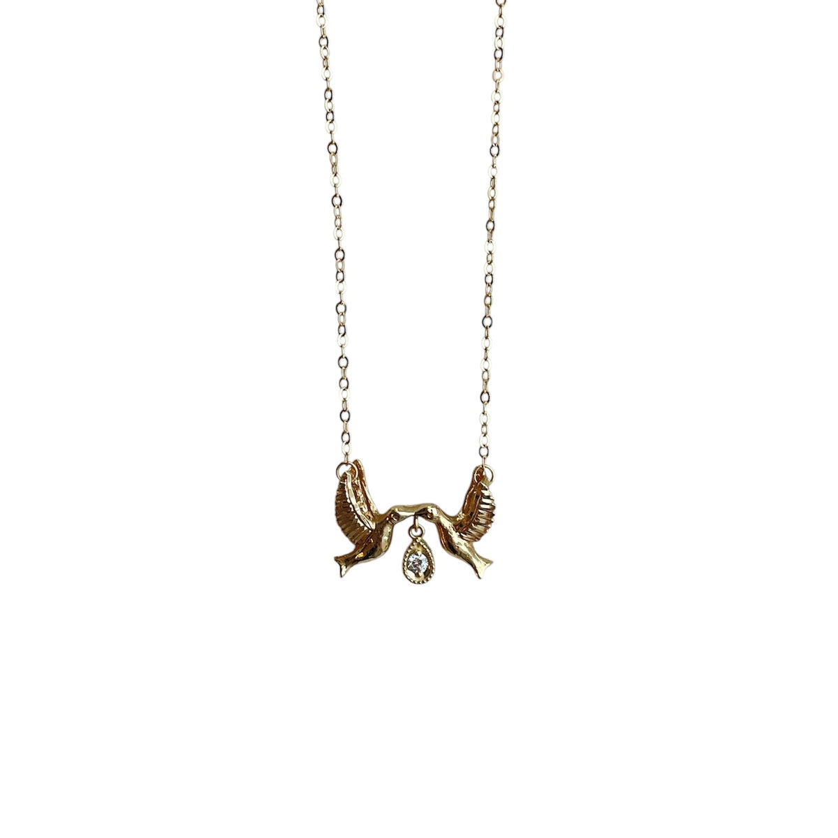 Antique Hummingbird Necklace with Diamond