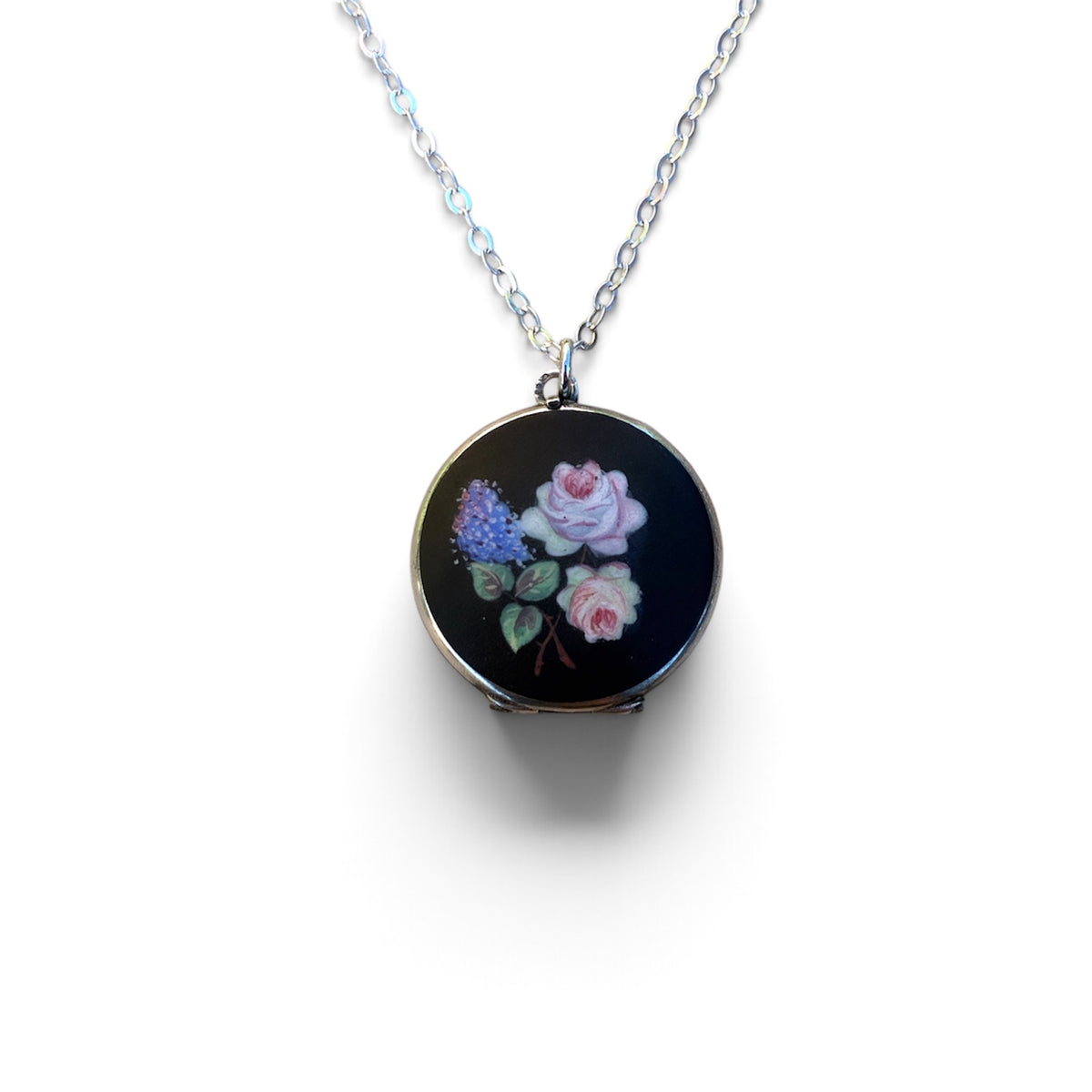 Vintage Enamel Sterling Silver Locket