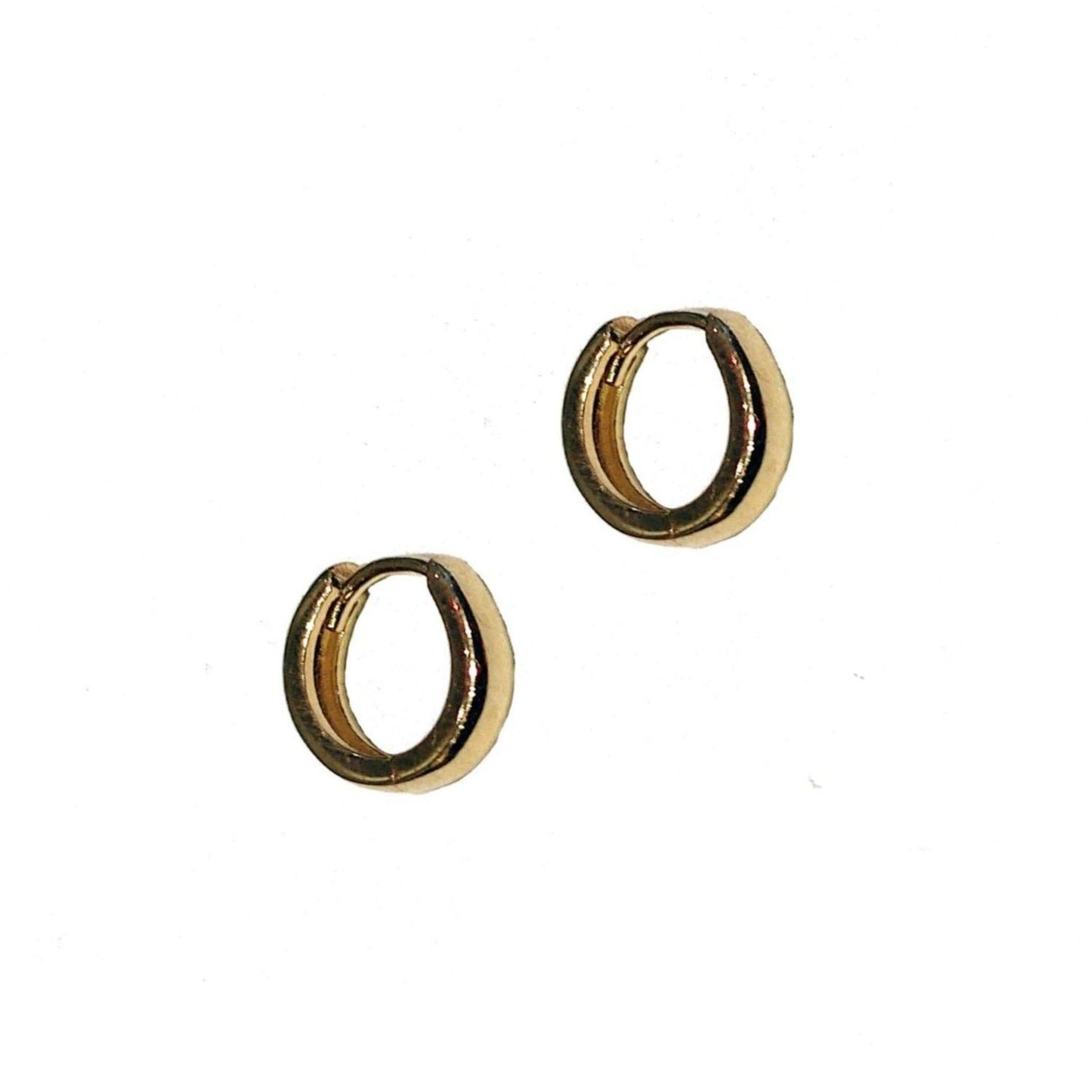 14k gold huggie hoop, huggie hoop earring, chubby huggie, handmade jewelry, solid 14k huggies, trendy earrings, clean girl earrings