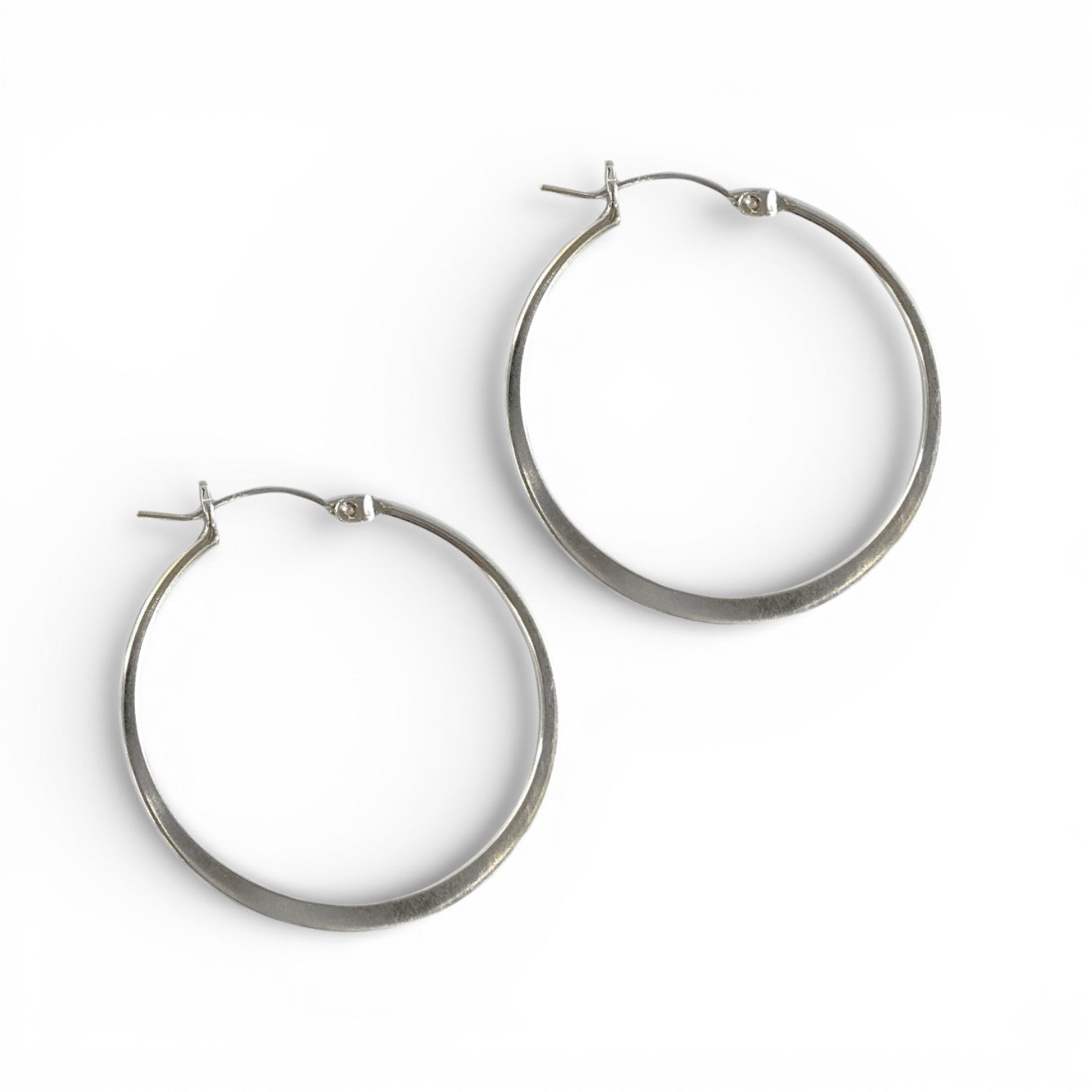 Flat Lever-back Hoop Earrings