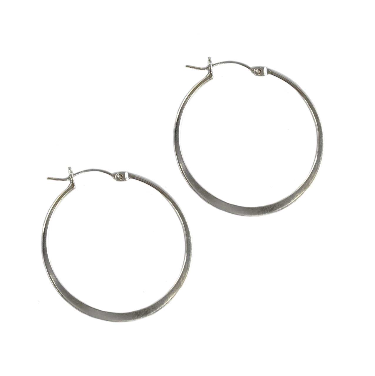 Flat Lever-back Hoop Earrings