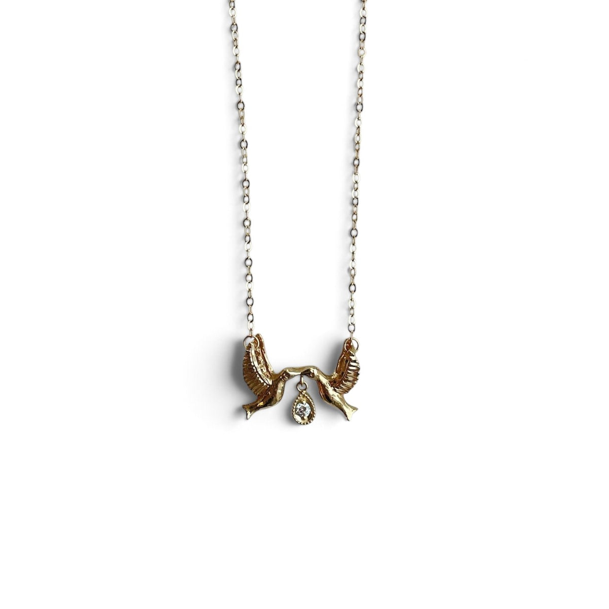 Antique Hummingbird Necklace with Diamond