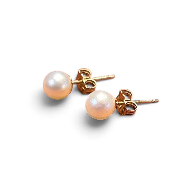 14k Pearl Stud Earrings