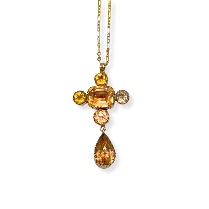 Antique Georgian Peach Paste Necklace