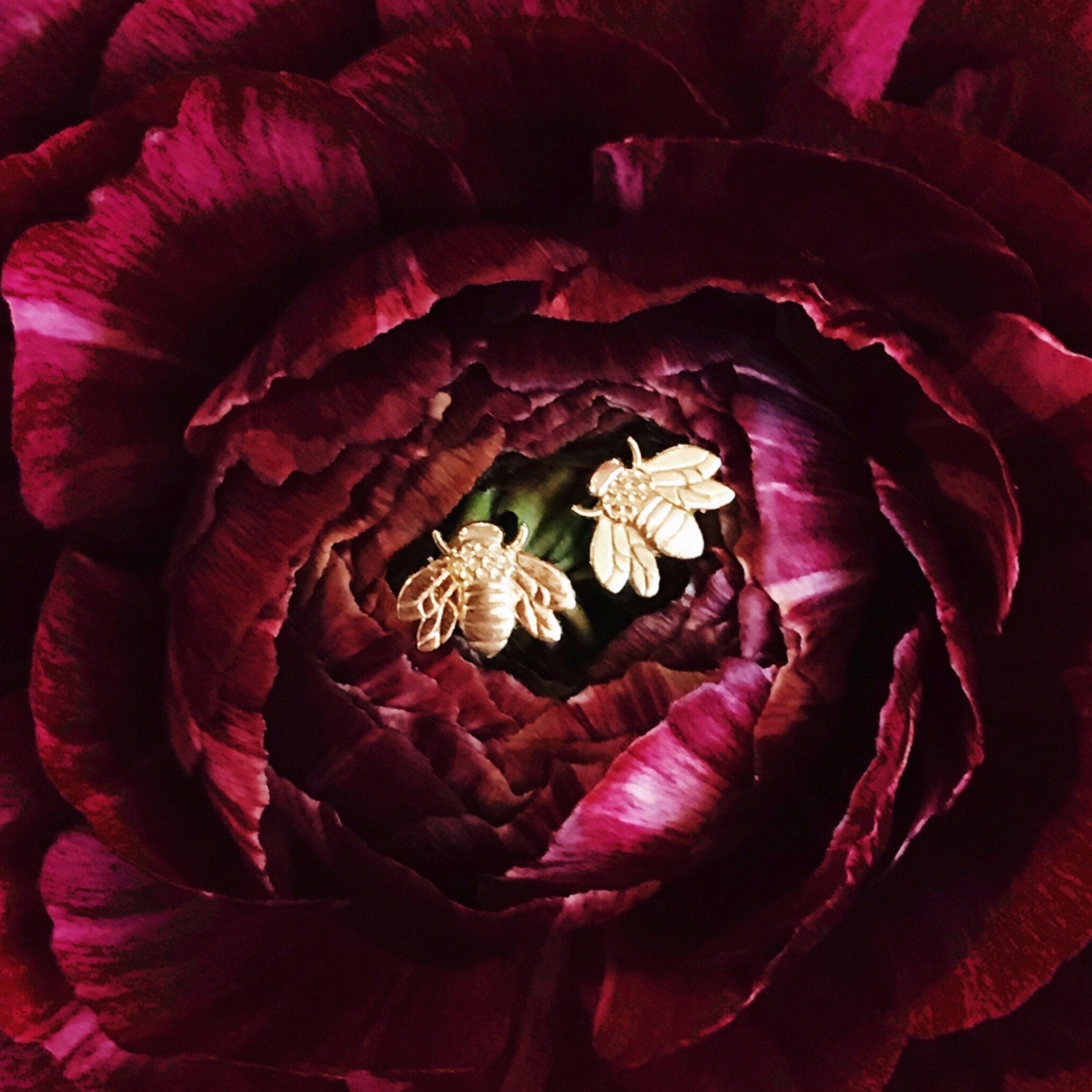 jewelry, gold jewelry, 14k gold jewelry, 14k gold, gold, yellow gold, earrings, 14k gold earrings, gold earrings, nature inspired earrings, nature inspired jewelry, bee earrings