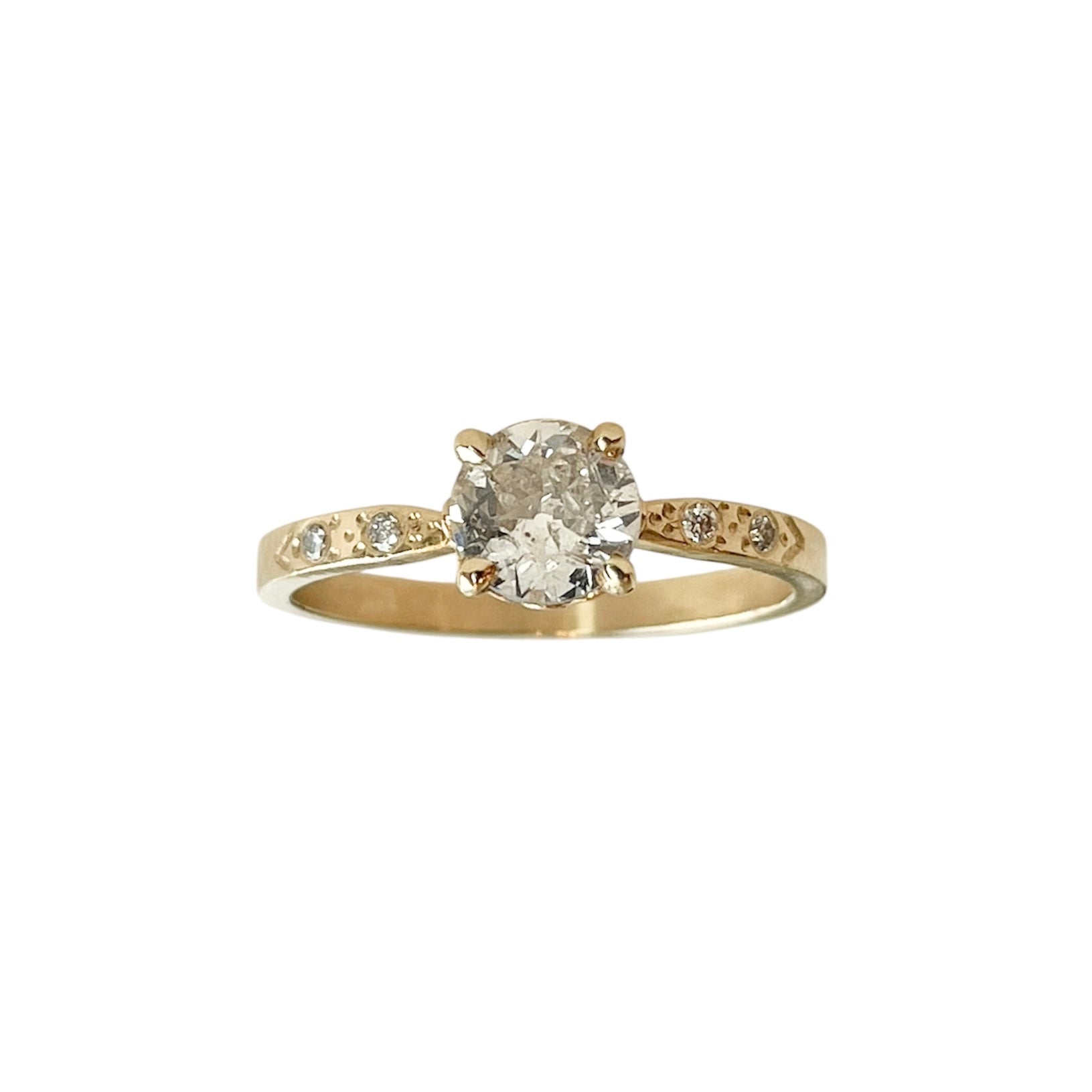 The Celestial Solitaire Engagement Ring w. Round Diamond