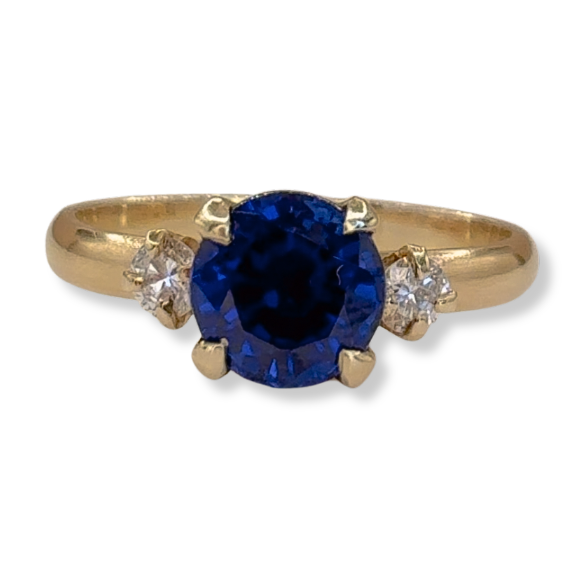 Sapphire and Diamond Trio Ring