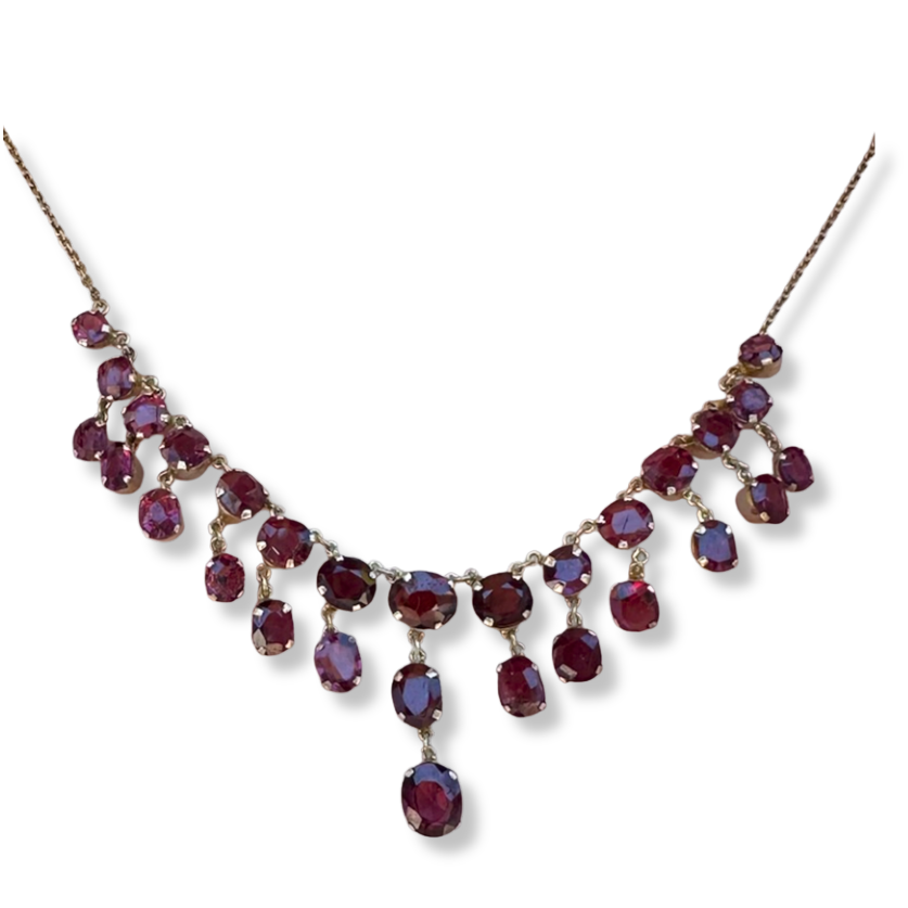 Vintage Garnet Statement Necklace