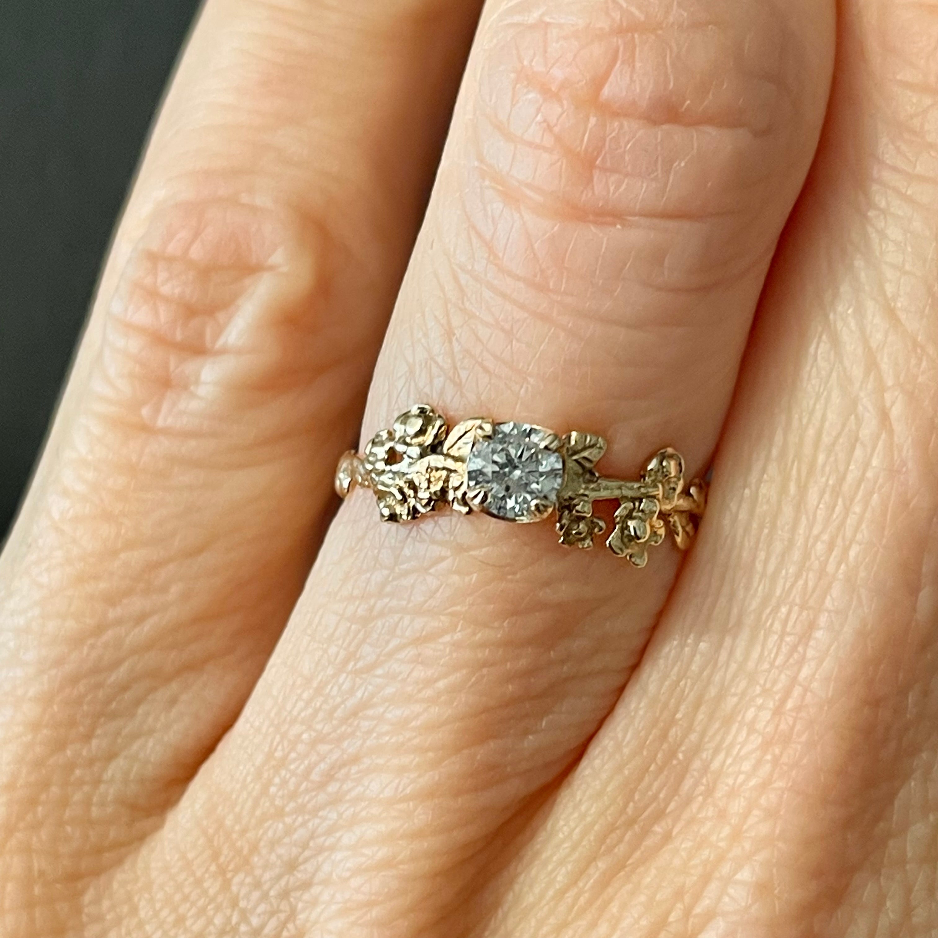 Diamond Solitaire Garland Engagement Ring